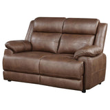 Ellington Upholstered Padded Arm Loveseat Dark Brown - 508282