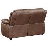 Ellington Upholstered Padded Arm Loveseat Dark Brown - 508282