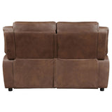 Ellington Upholstered Padded Arm Loveseat Dark Brown - 508282