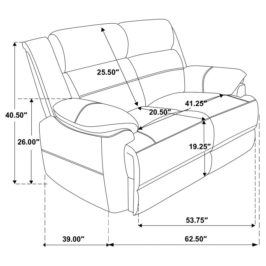 Ellington Upholstered Padded Arm Loveseat Dark Brown - 508282