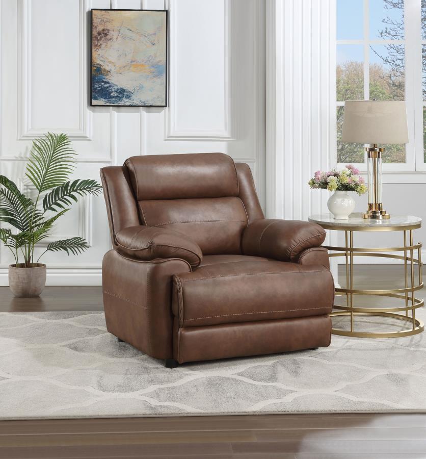 Ellington Upholstered Padded Arm Accent Chair Dark Brown - 508283
