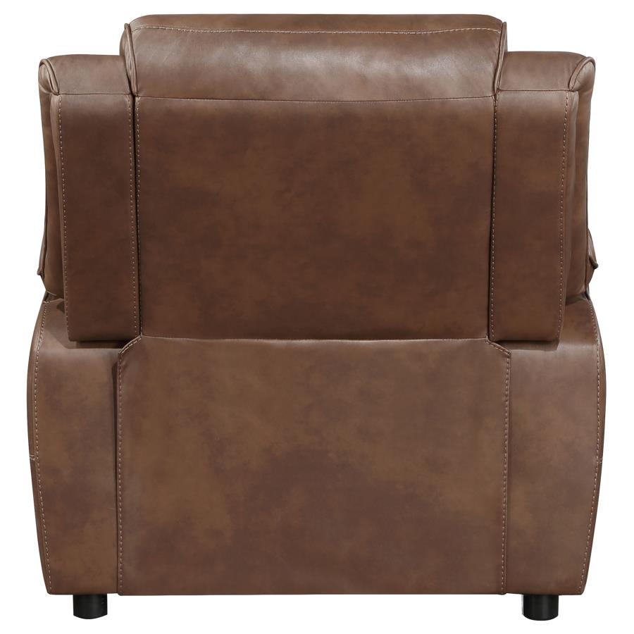 Ellington Upholstered Padded Arm Accent Chair Dark Brown - 508283
