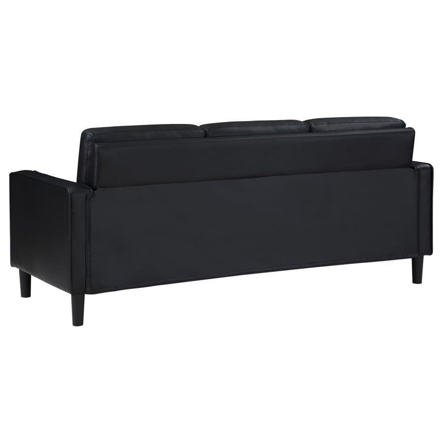 Ruth 2-piece Upholstered Track Arm Sofa Set Black - 508361-S2