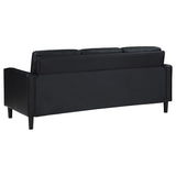 Ruth 2-piece Upholstered Track Arm Sofa Set Black - 508361-S2