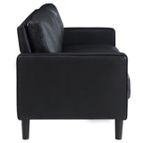 Ruth 2-piece Upholstered Track Arm Sofa Set Black - 508361-S2