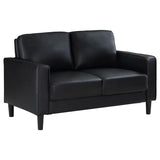 Ruth 2-piece Upholstered Track Arm Sofa Set Black - 508361-S2
