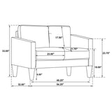 Ruth 2-piece Upholstered Track Arm Sofa Set Black - 508361-S2