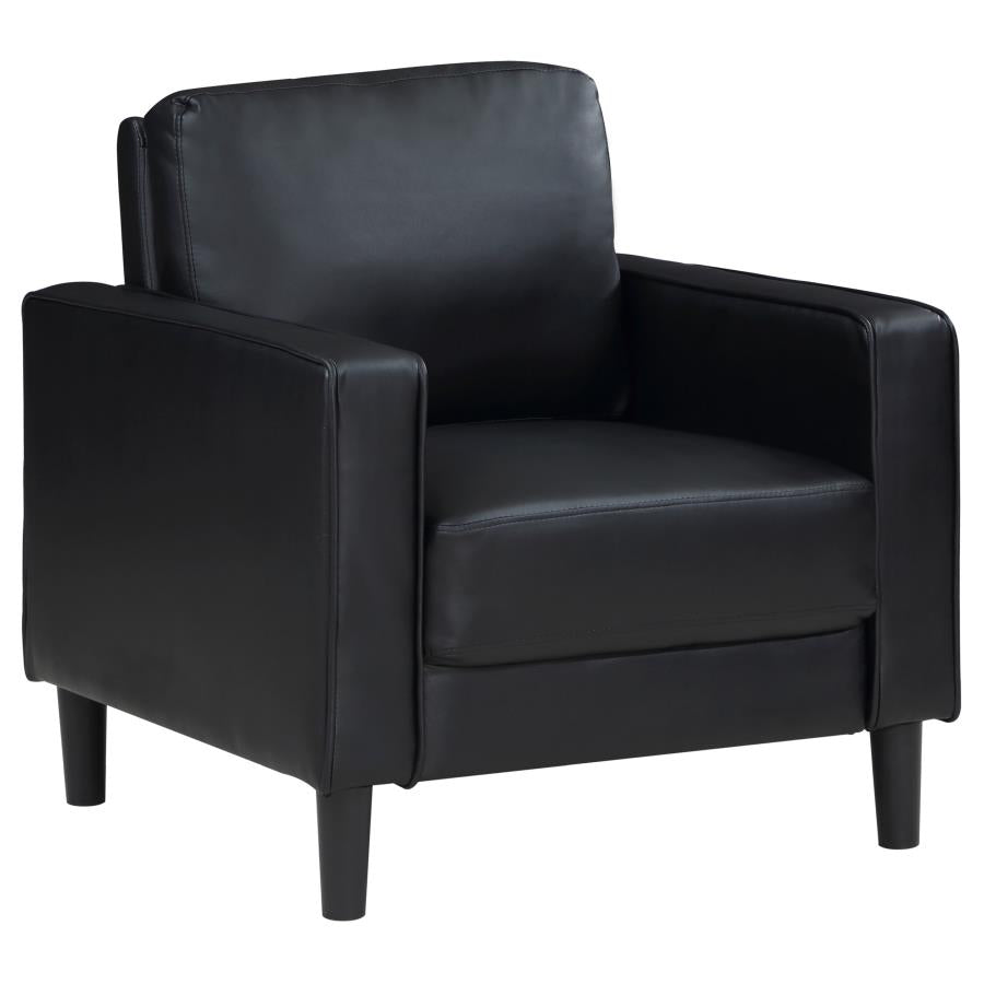 Ruth 3-piece Upholstered Track Arm Sofa Set Black - 508361-S3