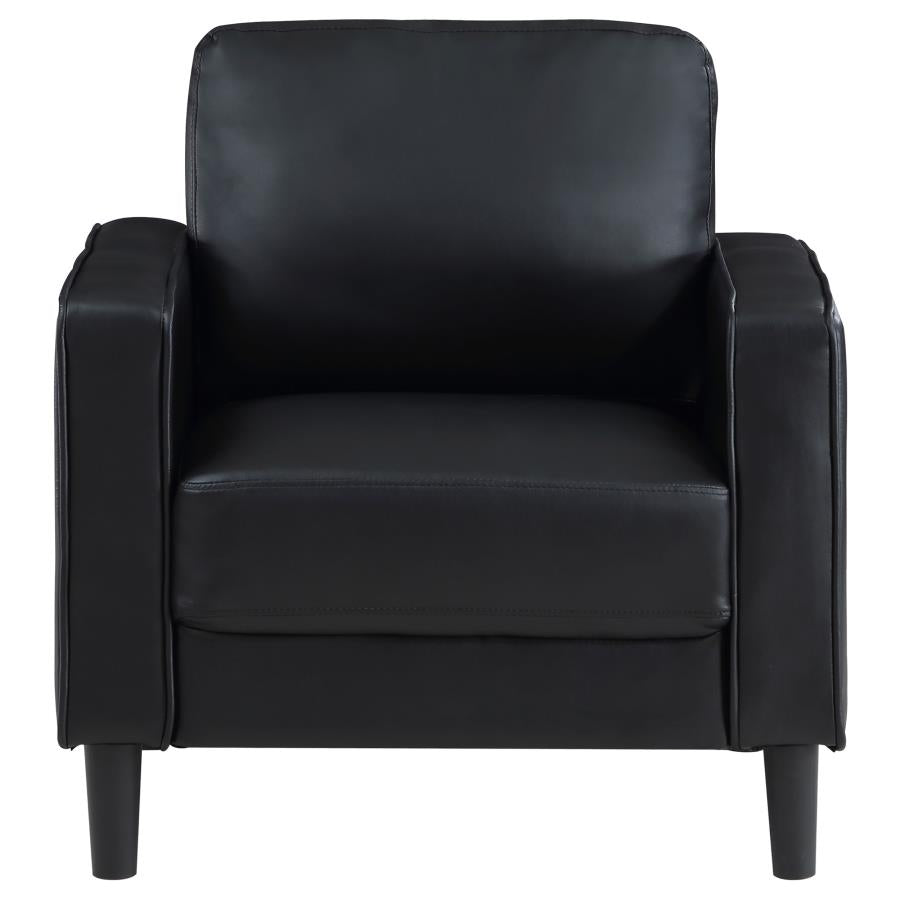 Ruth 3-piece Upholstered Track Arm Sofa Set Black - 508361-S3