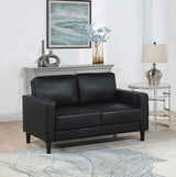 Ruth Upholstered Track Arm Loveseat Black - 508362