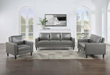 Ruth 3-piece Upholstered Track Arm Sofa Set Grey - 508365-S3