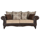 Elmbrook 3-piece Upholstered Rolled Arm Sofa Set Brown - 508571-S3