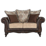 Elmbrook 3-piece Upholstered Rolled Arm Sofa Set Brown - 508571-S3