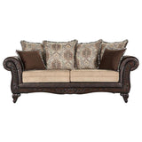 Elmbrook Upholstered Rolled Arm Sofa Brown - 508571