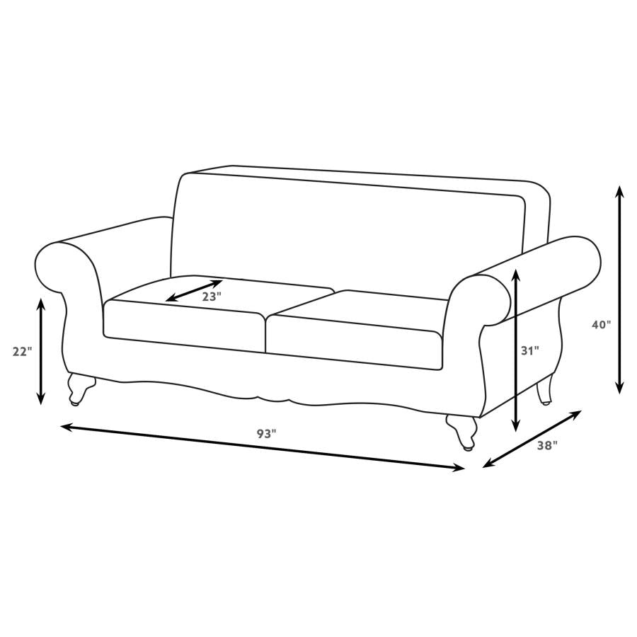 Elmbrook Upholstered Rolled Arm Sofa Brown - 508571