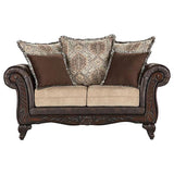 Elmbrook Upholstered Rolled Arm Loveseat Brown - 508572