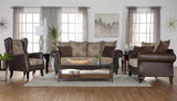 Elmbrook Upholstered Rolled Arm Loveseat Brown - 508572