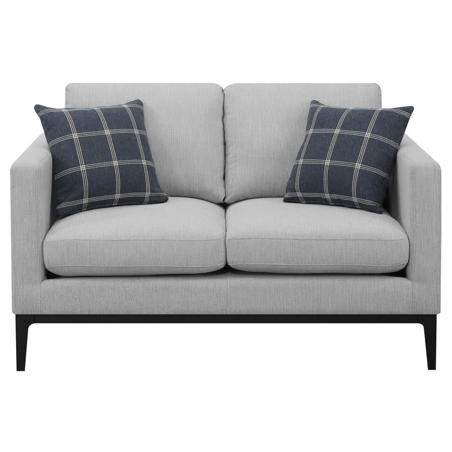 Apperson 2-piece Upholstered Track Arm Sofa Set Light Grey - 508681-S2