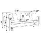 Apperson 3-piece Upholstered Track Arm Sofa Set Light Grey - 508681-S3