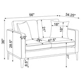 Apperson Upholstered Track Arm Loveseat Light Grey - 508682