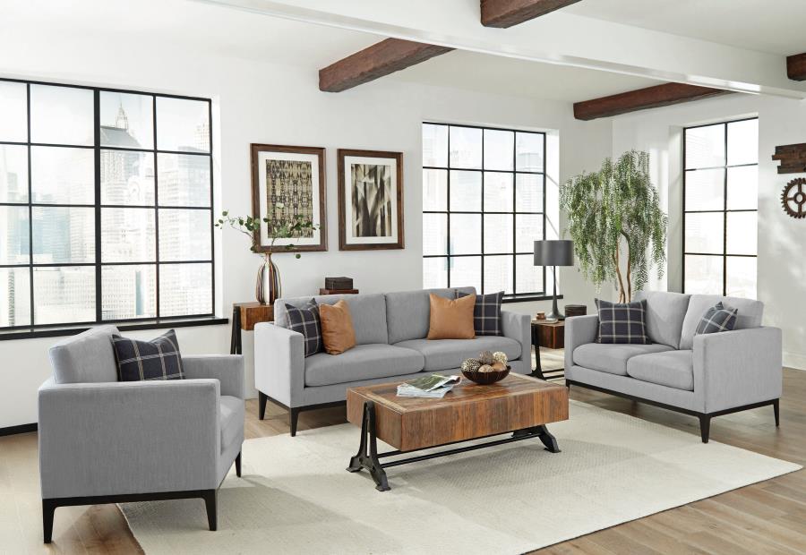 Apperson Upholstered Track Arm Loveseat Light Grey - 508682