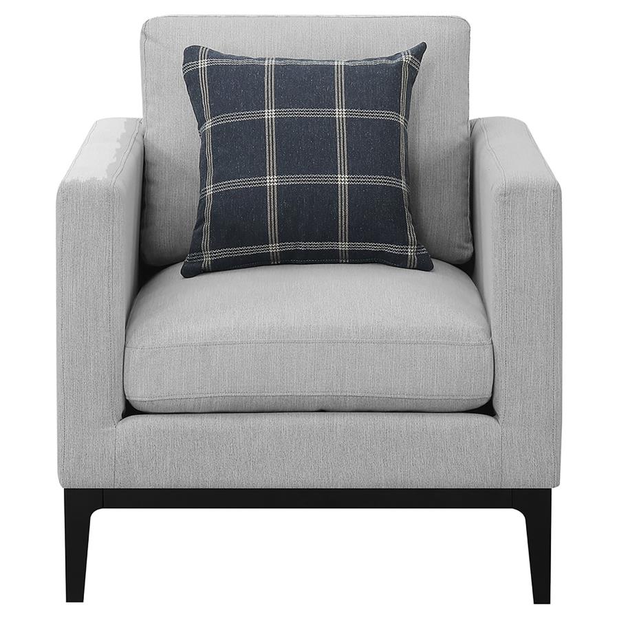 Apperson Upholstered Track Arm Accent Chair Light Grey - 508683