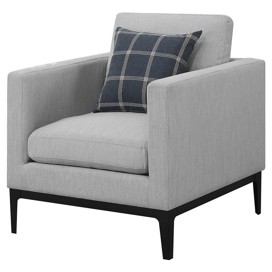 Apperson Upholstered Track Arm Accent Chair Light Grey - 508683