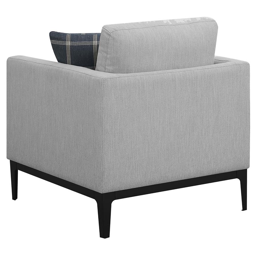 Apperson Upholstered Track Arm Accent Chair Light Grey - 508683