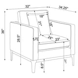 Apperson Upholstered Track Arm Accent Chair Light Grey - 508683