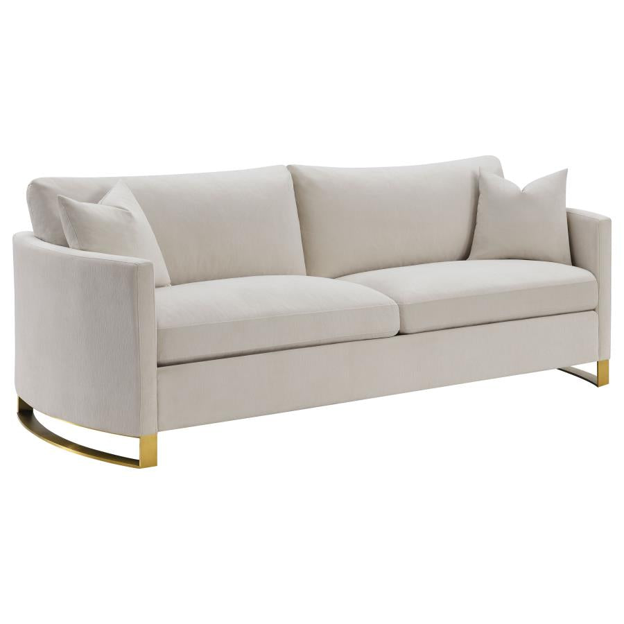 Corliss 2-piece Upholstered Arched Arm Sofa Set Beige - 508821-S2