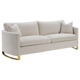 Corliss 2-piece Upholstered Arched Arm Sofa Set Beige - 508821-S2