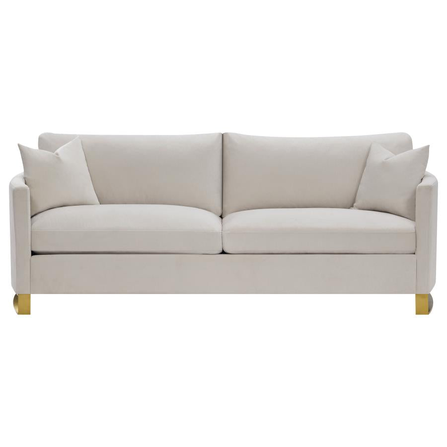 Corliss 2-piece Upholstered Arched Arm Sofa Set Beige - 508821-S2