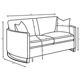 Corliss 2-piece Upholstered Arched Arm Sofa Set Beige - 508821-S2