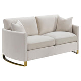 Corliss 3-piece Upholstered Arched Arm Sofa Set Beige - 508821-S3