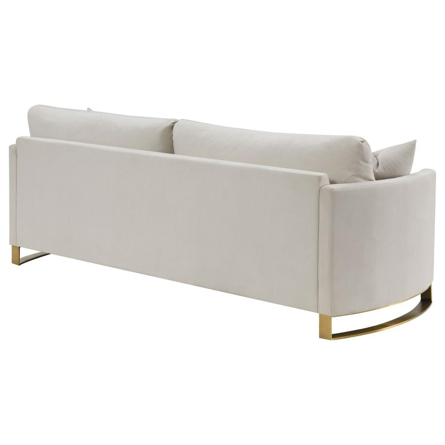 Corliss Upholstered Curved Track Arm Sofa Beige - 508821