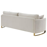 Corliss Upholstered Curved Track Arm Sofa Beige - 508821
