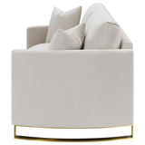 Corliss Upholstered Curved Track Arm Loveseat Beige - 508822