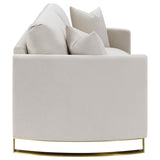 Corliss Upholstered Curved Track Arm Loveseat Beige - 508822