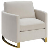 Corliss Upholstered Curved Track Arm Chair Beige - 508823