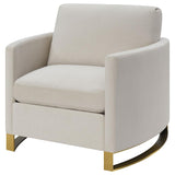 Corliss Upholstered Curved Track Arm Chair Beige - 508823