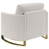 Corliss Upholstered Curved Track Arm Chair Beige - 508823