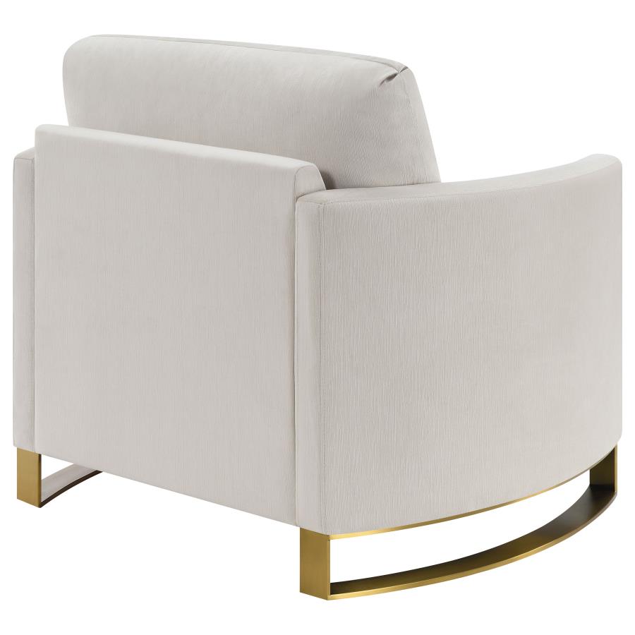 Corliss Upholstered Curved Track Arm Chair Beige - 508823