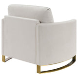 Corliss Upholstered Curved Track Arm Chair Beige - 508823