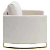 Corliss Upholstered Curved Track Arm Chair Beige - 508823