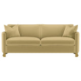 Corliss Upholstered Curved Track Arm Sofa Camel - 508824