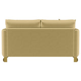 Corliss Upholstered Curved Track Arm Loveseat Camel - 508825