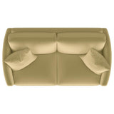 Corliss Upholstered Curved Track Arm Loveseat Camel - 508825