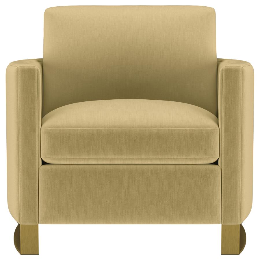 Corliss Upholstered Curved Track Arm Chair Camel - 508826