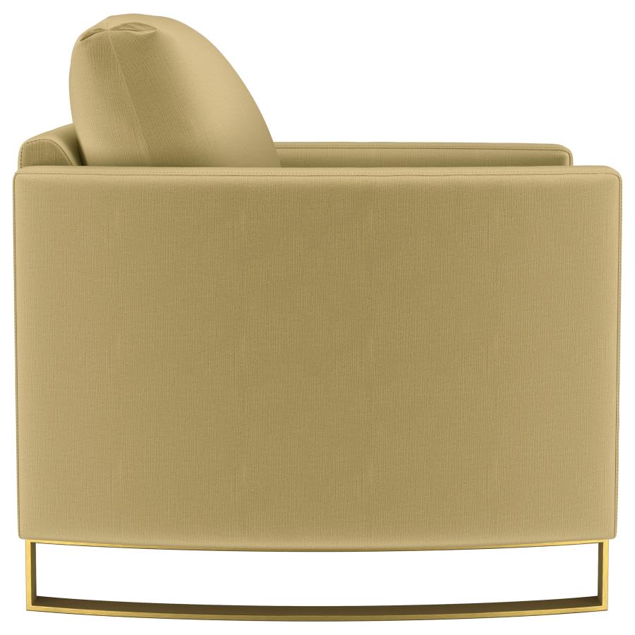 Corliss Upholstered Curved Track Arm Chair Camel - 508826