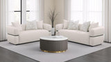 Jeanette 2-piece Fabric Upholstered Round Arm Sofa Set Beige - 508961-S2